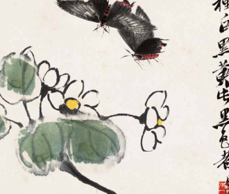 花与凤蛾（《工虫画册精品》八开之一）